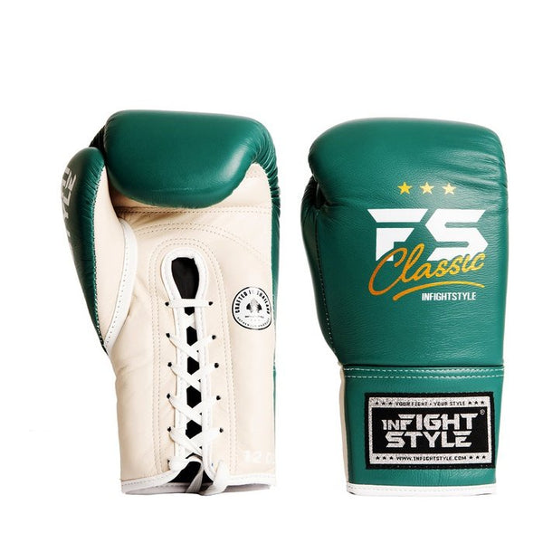 FS Heritage - Leather Lace Up - Antique Green - Muay Thai Boxing Gloves