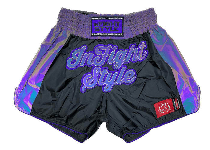 RESTOCKED - RETRO SHORTS - ASTRO PURPLE REFLECTIVZ