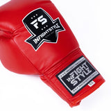 Leather Lace Up - Red - Muay Thai Boxing Gloves