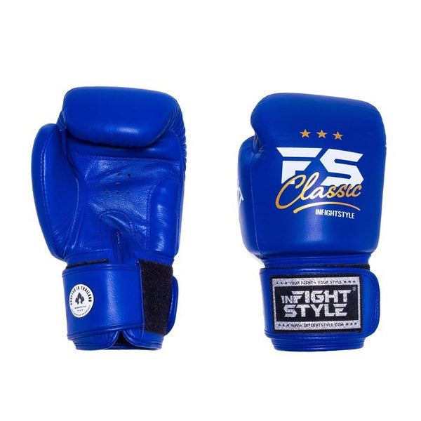 Classic Leather - Blue (Classic logo) - Muay Thai Boxing Gloves