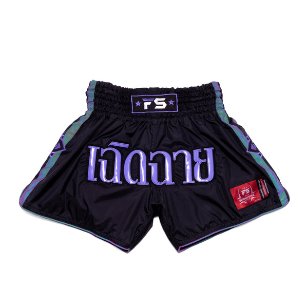NEW RELEASE - Muay Thai Shorts - Nylon Lotus - Purple Reflective