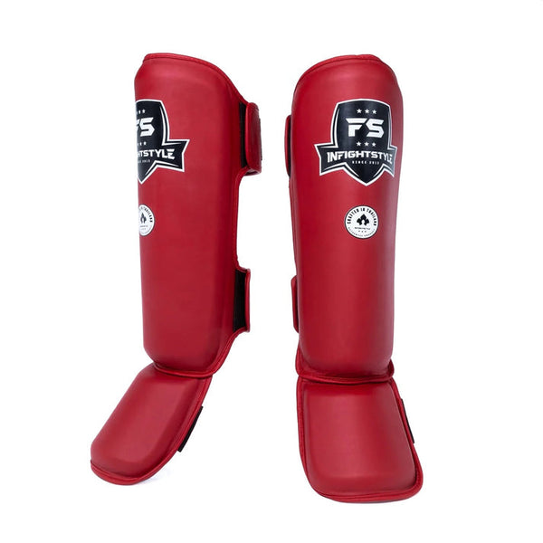Shinguards - Pro - Leather - Red