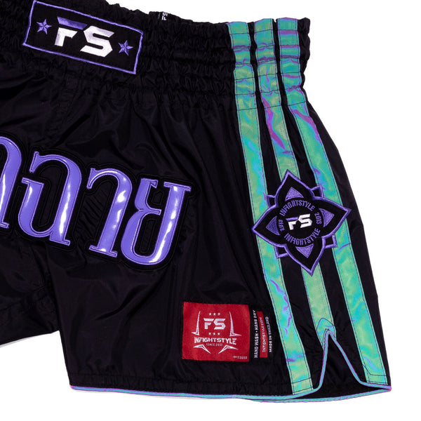 NEW RELEASE - Muay Thai Shorts - Nylon Lotus - Purple Reflective