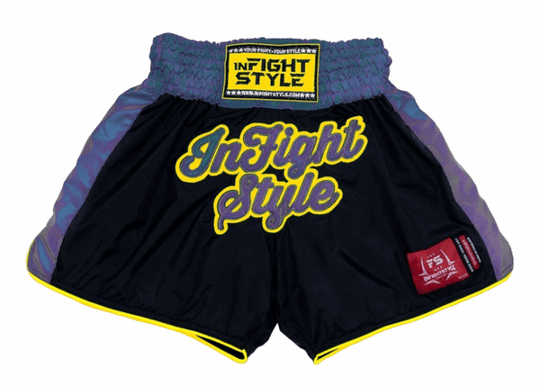 Reflective Retro Shorts - Neon Yellow