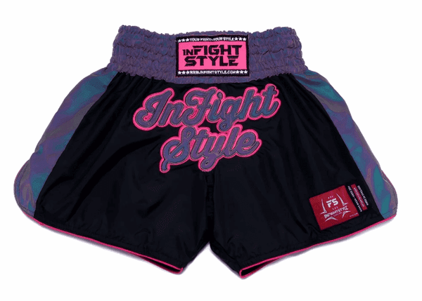 Muay Thai Shorts - Nylon Reflective - Astro Neon Pink - INFIGHTSTYLEAUS