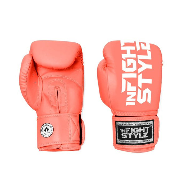 Pro Compact - Semi Leather - Coral - Muay Thai Boxing Gloves